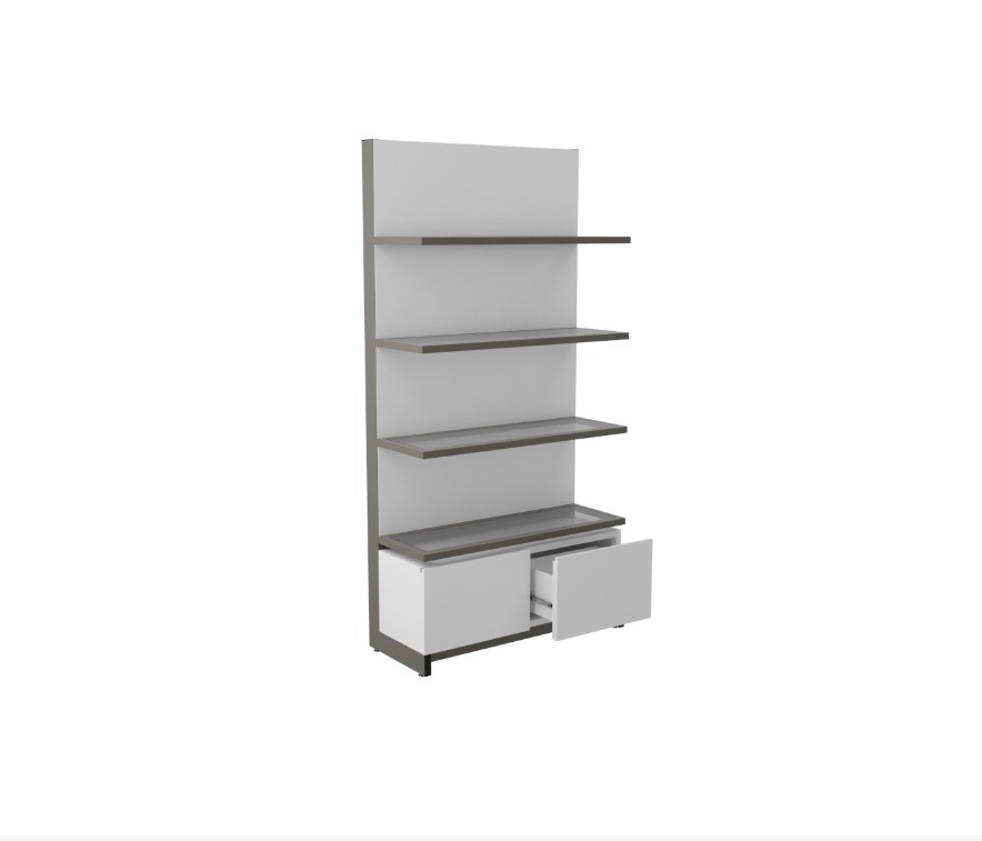Retail shelving with glass shelves