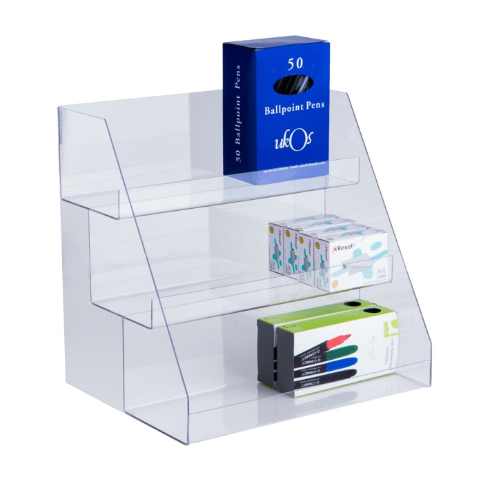 Transparent table top display stand