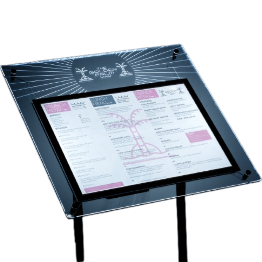  Illuminated menu display stand