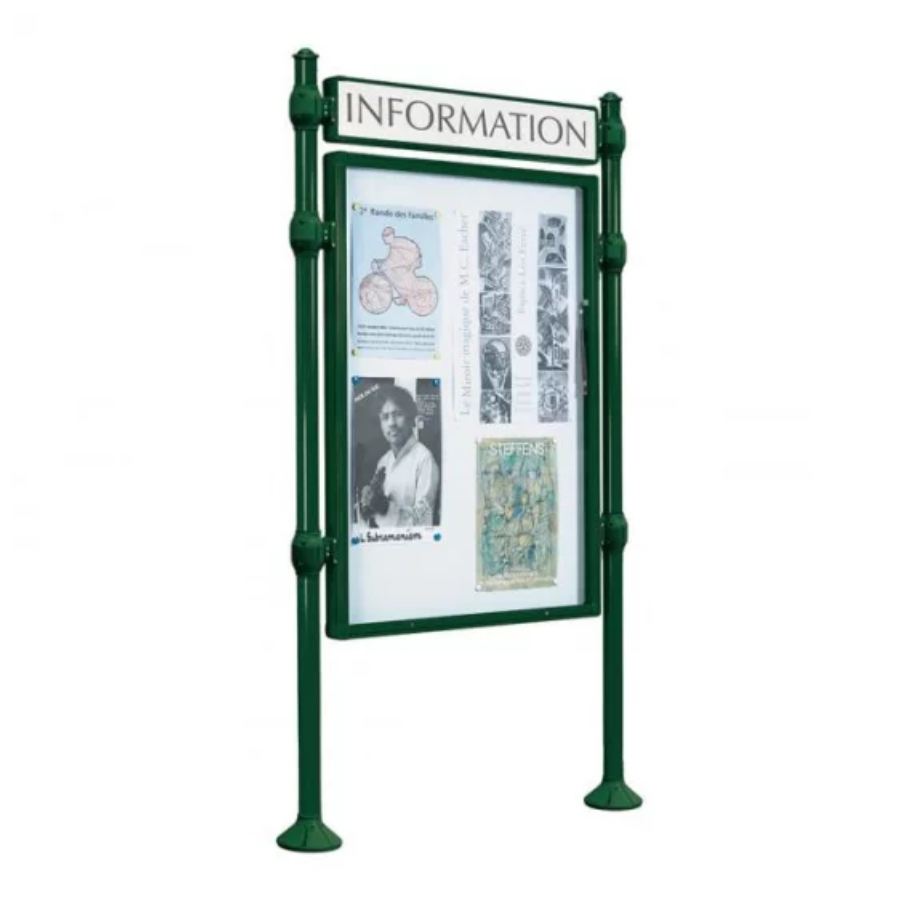 Double-sided poster case with header