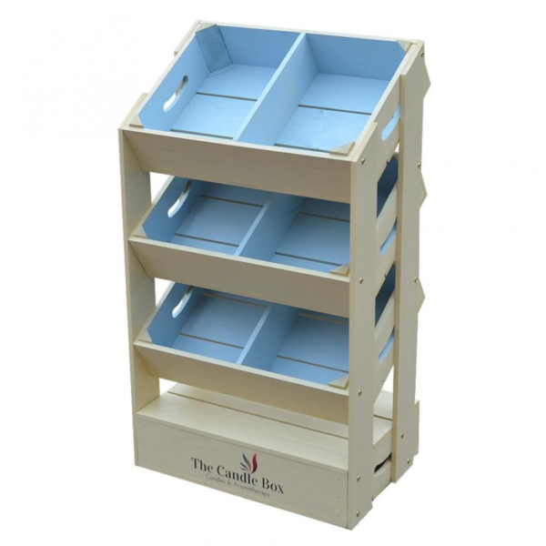 Half crate shelf unit