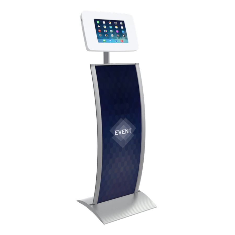tablet kiosk with graphic panel