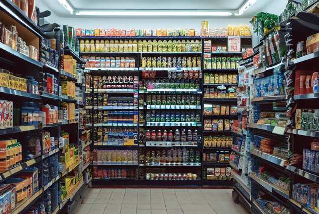 convenience store's shelving at eye level for high profit items