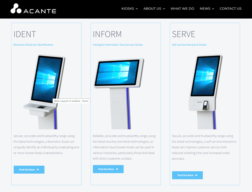 Acante homepage
