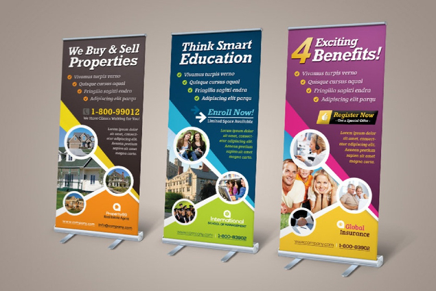roll up banners in trade show