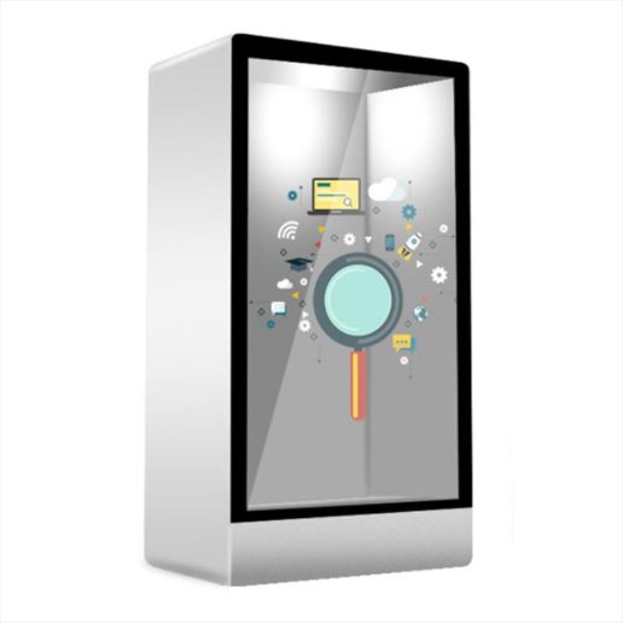 transparent showcase digital display