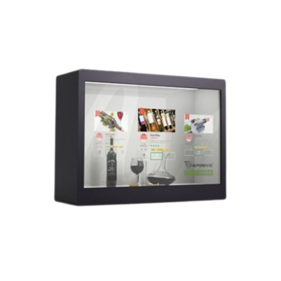 Transparent LCD glass showcase