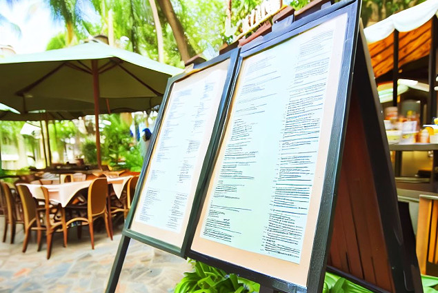 outdoor restaurant menu