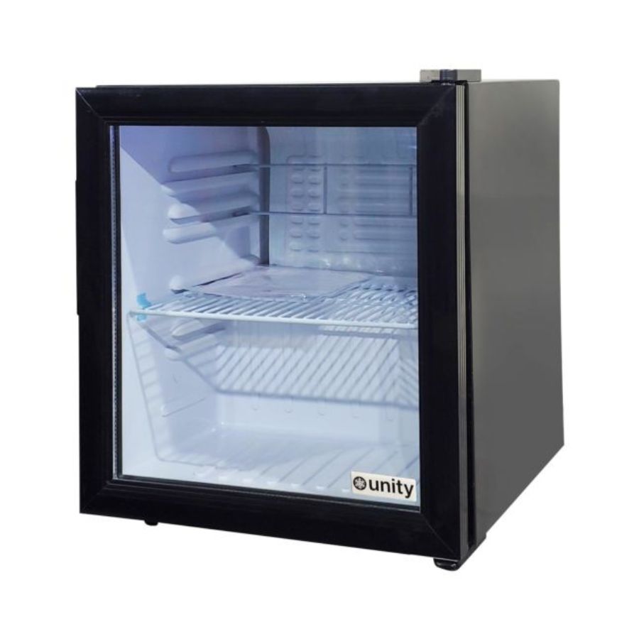 Black countertop display fridge