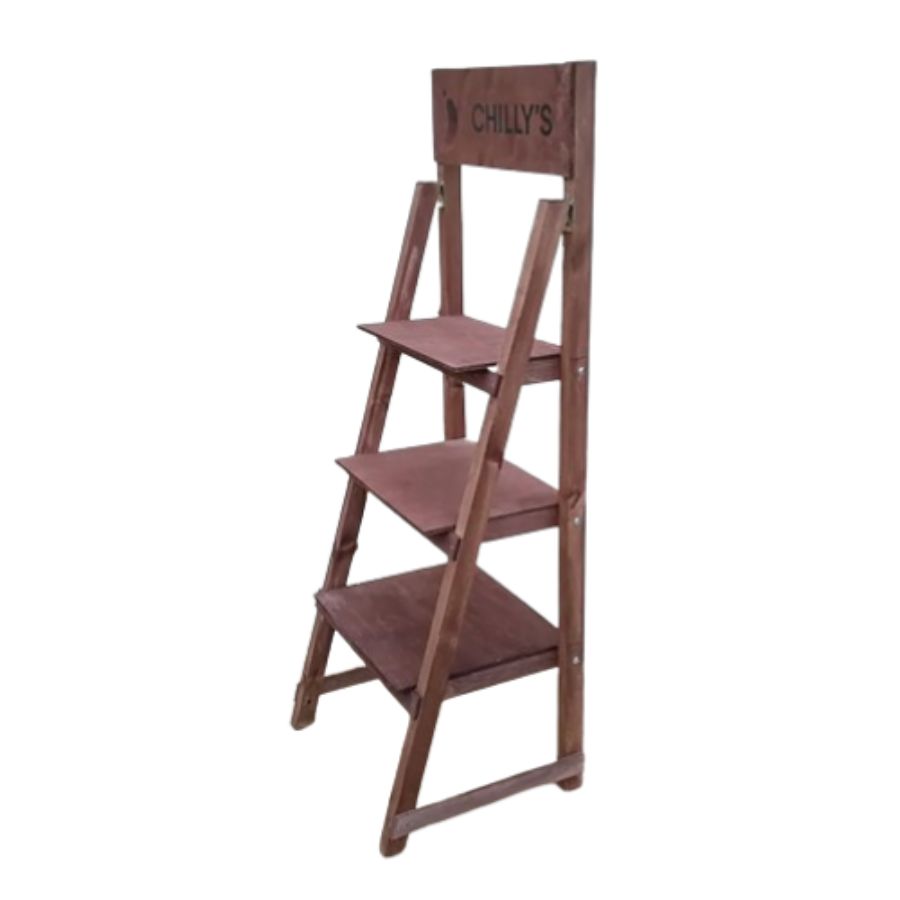 wooden ladder display stand